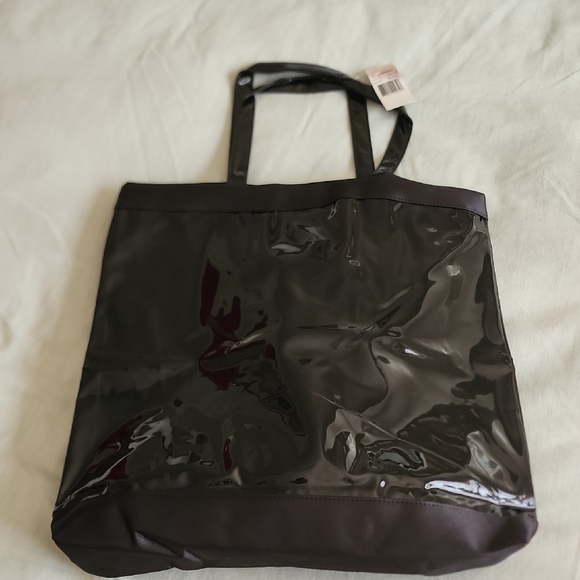 Urban Attitudes Handbags - Large Black Vinyl Tote Bag